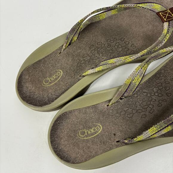 Chaco Thong Sandal Comfort Beachy Flip Flop Green Women's Size 9 - Picture 6 of 11